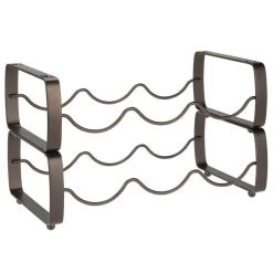 MDesign Metal Free-Standing Stackable Multi-Bottle Wine Rack - 2 Pack Bronze