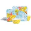 Laurie Gates Tropicalla 12 Piece Square Melamine Dinnerware Set