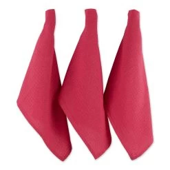 Set Of 6 Pink Recycled Cotton Waffle Dish Towel 26"