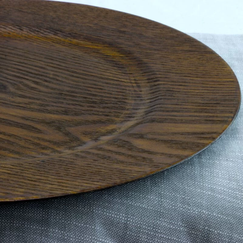 Gibson Home Feri 13" Wooden Skin Luxe Chargers, Set Of 12 - Image 3