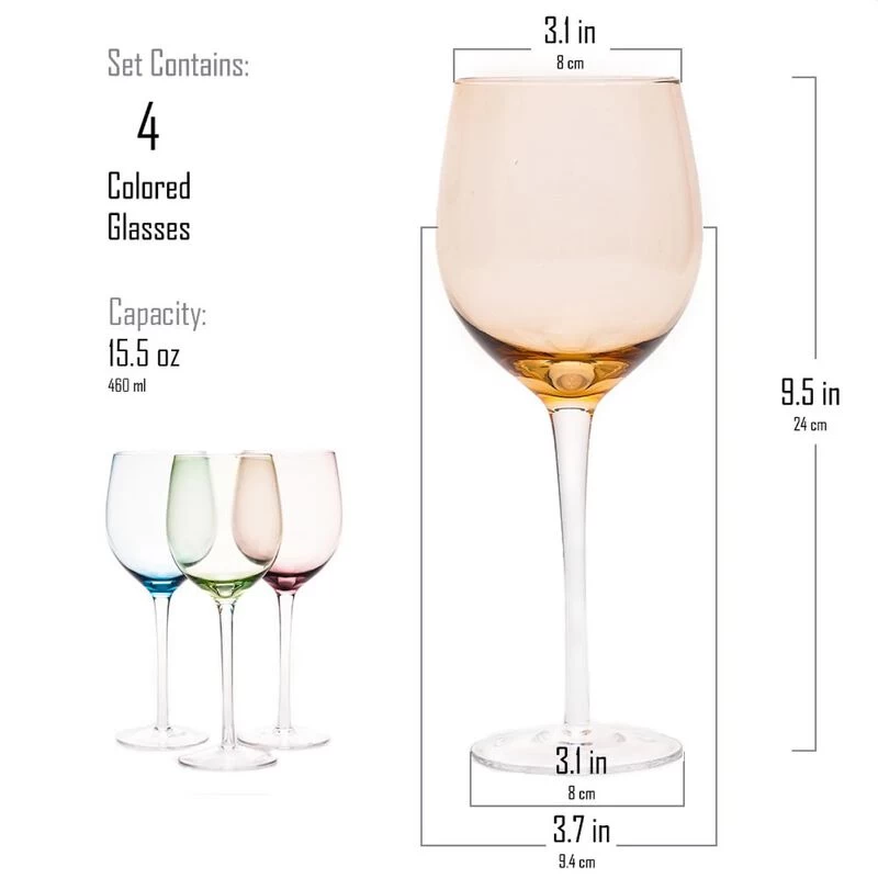 Grassi Colorful Stemmed Wine Glass (15.5 Oz. Set Of 4) - Image 5