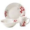 Gibson Scarlet Leaves 12 Pc Dinnerware Set