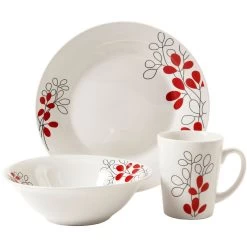 Gibson Scarlet Leaves 12 Pc Dinnerware Set