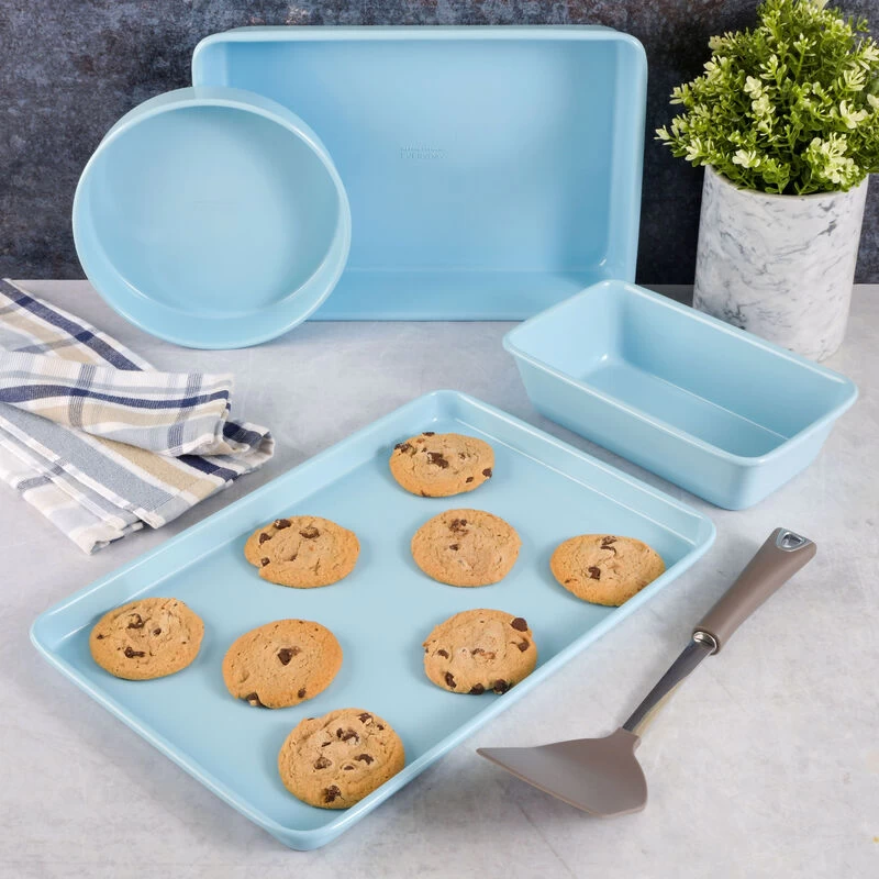 Martha Stewart Everyday Carbon Steel 4 Piece Colored Bakeware Set In Baby Blue - Image 7