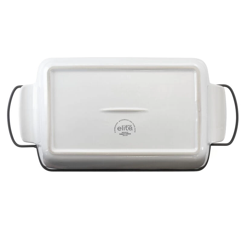 Gibson Elite 2 Piece Rectangle 15.5 Inch Stoneware Bakeware With Metal Rack - Image 3
