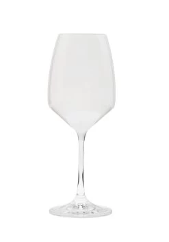 Set Of 6 White Water Glasses With Clear Stem White