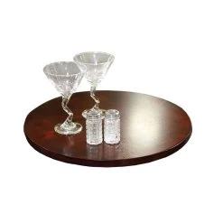 Wooden Frame Lazy Susan, Espresso Brown - Benzara