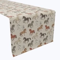 Fabric Textile Products, Inc. Table Runner, 100% Cotton, Wild Horses Brown