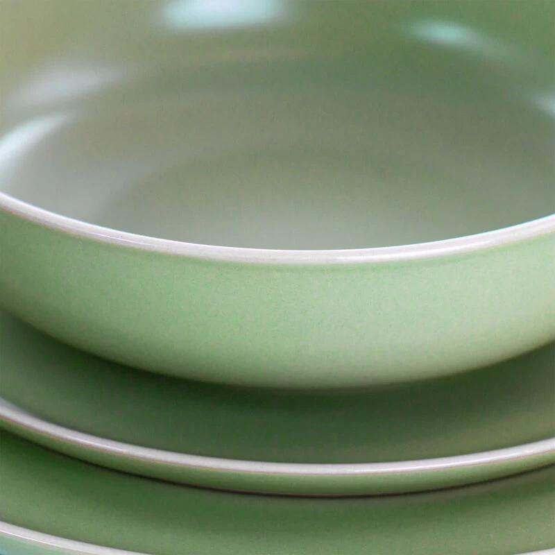 Gibson Elite Serenade 16 Piece Round Stoneware Dinnerware Set In Green - Image 5