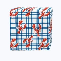 Fabric Textile Products, Inc. Napkin Set, 100% Polyester, Set Of 4, Lobster Picnic Check