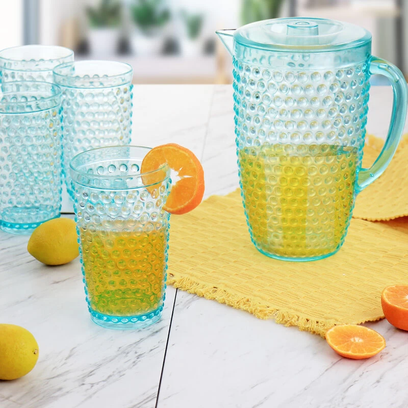 Gibson Home Malone 5 Piece Plastic Pitcher And Tumbler Set In Light Blue - Image 2