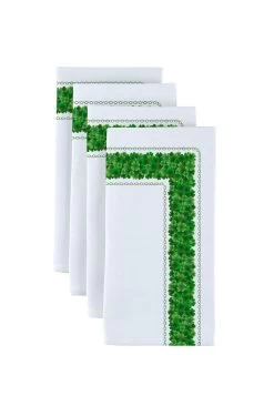 Fabric Textile Products, Inc. Napkin Set, 100% Polyester, Set Of 4, Clover Arches Garland