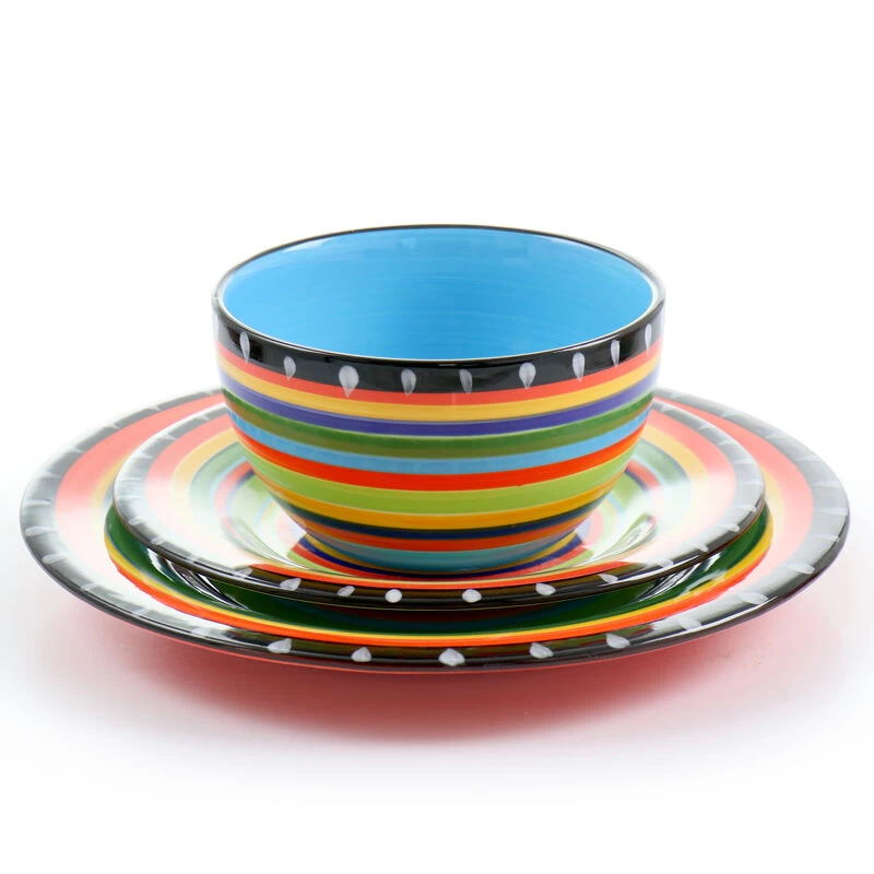 Gibson Elite New Pueblo 12 Piece Stoneware Dinnerware Set - Image 2