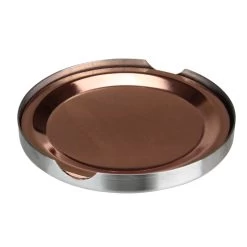 Avon Set Of 4 Stainless Steel Copper Finish Tabletop Coasters - 3.75"