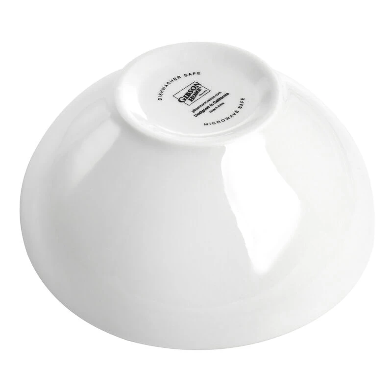 Gibson Home Oslo Peak 12 Piece Fine Ceramic Dinnerware Set In Bright White - Image 9