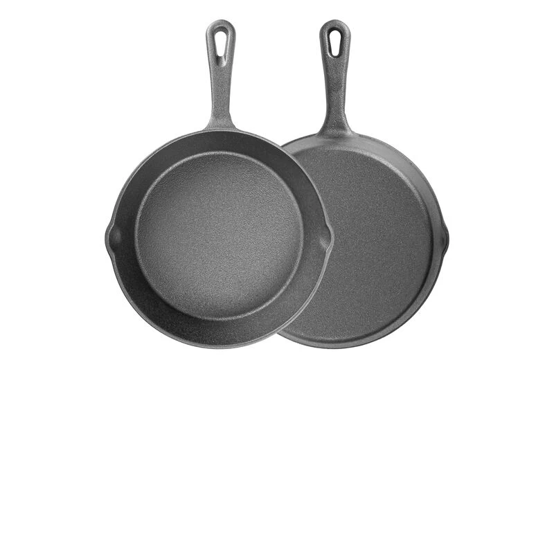 Durable Pre Seasoned Cast Iron Frying Pan Set Of 2 - Image 4