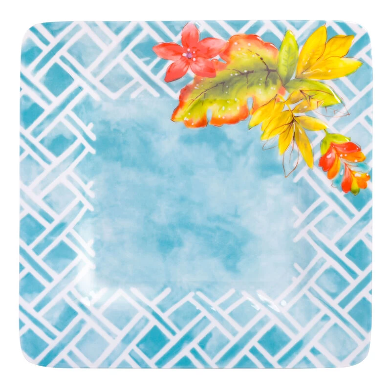 Laurie Gates Tropicalla 12 Piece Square Melamine Dinnerware Set - Image 5
