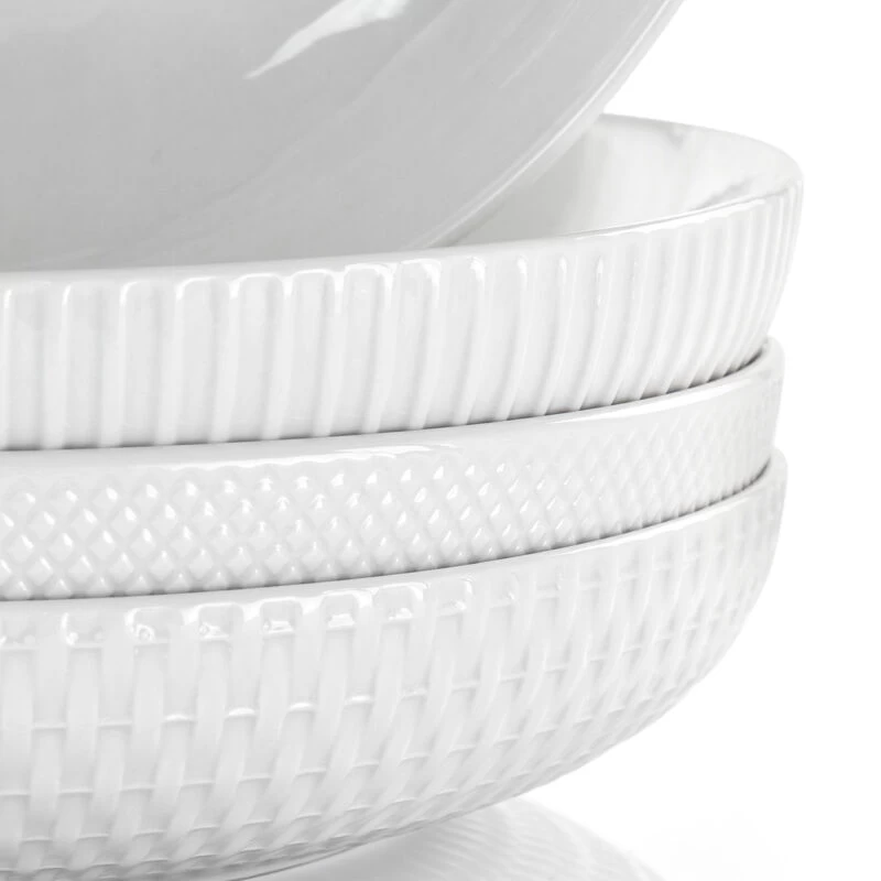 Elama Esme 4 Piece Porcelain Assorted Bowl Set In White - Image 9