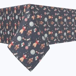 Fabric Textile Products, Inc. Square Tablecloth, 100% Polyester, Circus Toss Blue