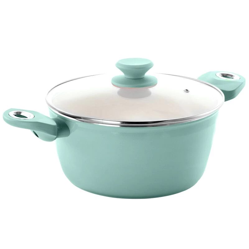 Gibson Home Plaza Cafe Aluminum 4.5 Qt Dutch Oven With Soft Touch Handles In Sky Blue - Image 6