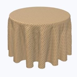 Fabric Textile Products, Inc. Round Tablecloth, 100% Polyester, Tight Weave Basket Tan