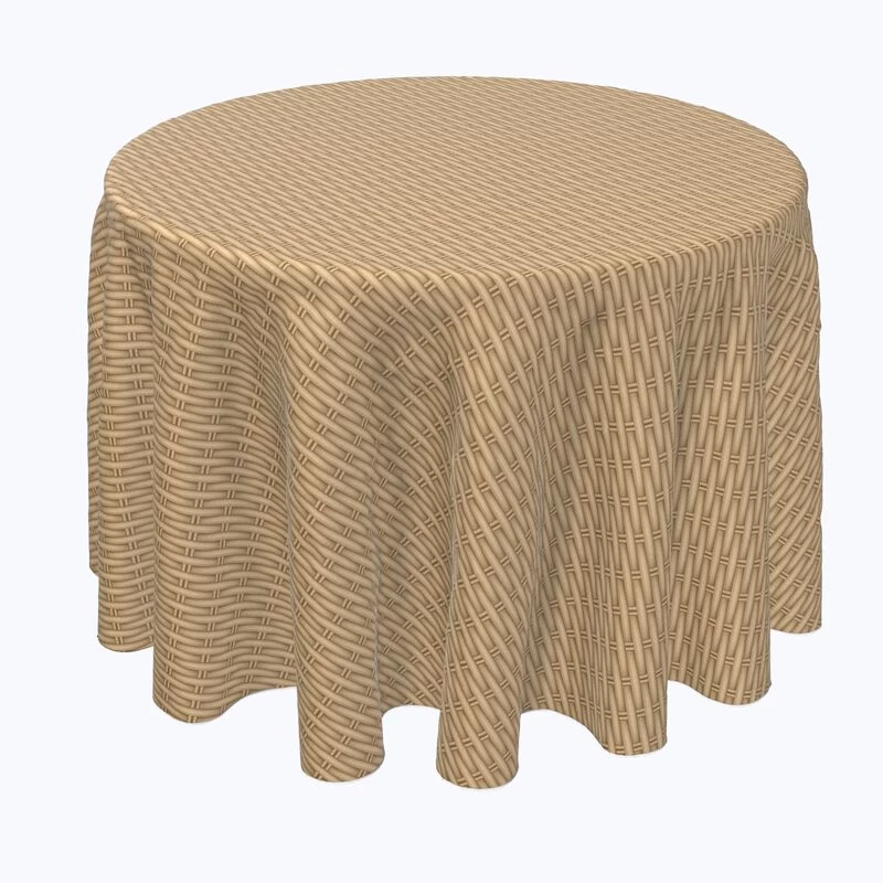Fabric Textile Products, Inc. Round Tablecloth, 100% Polyester, Tight Weave Basket Tan