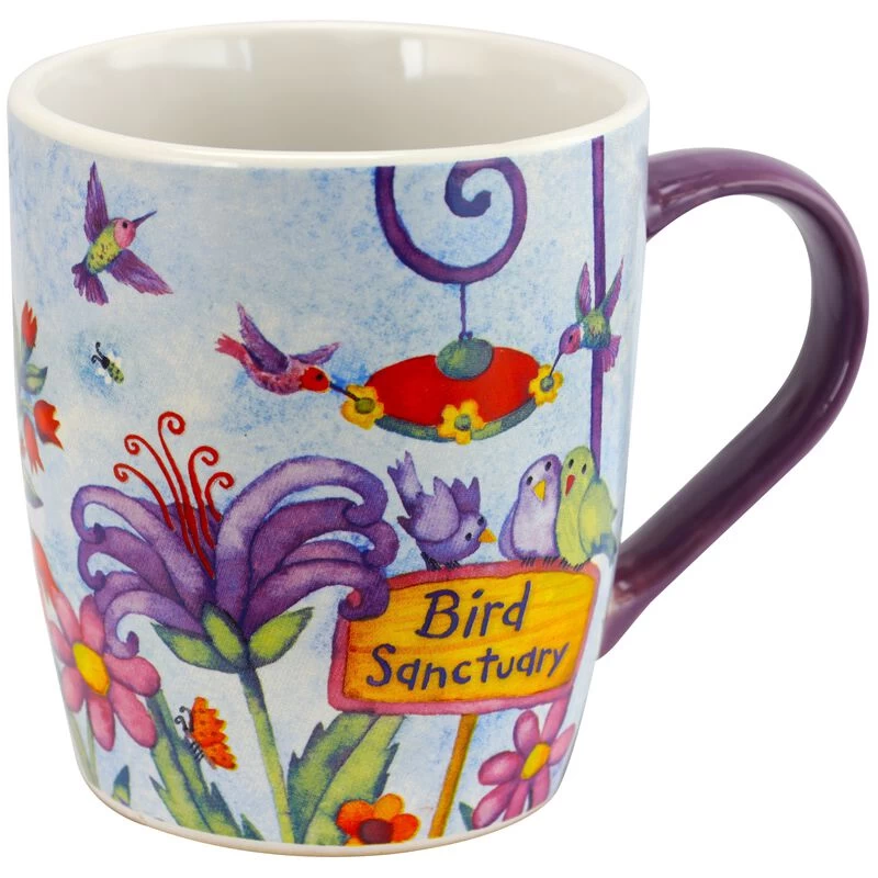 Gibson Birdhouse Floral 18 Oz Cup Set, Set Of 4 Assorted Designs - Image 7