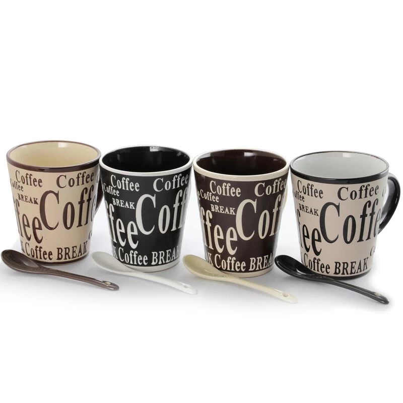 Gibson Bareggio 8 Piece 13 Ounce Coffee Mug With Spoon Set, Service For 4 - Image 5