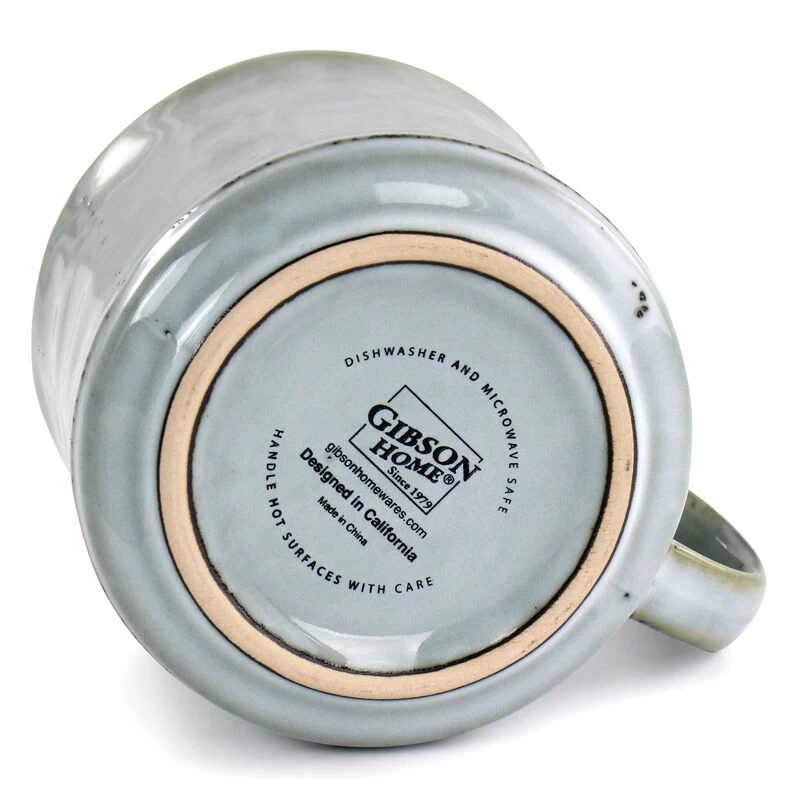 Gibson Home Picadelle 4 Piece 21oz Stoneware Mug Set In Light Grey - Image 5