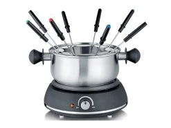 Salton - Electric Fondue Set, 2.8L Capacity, Stainless Steel