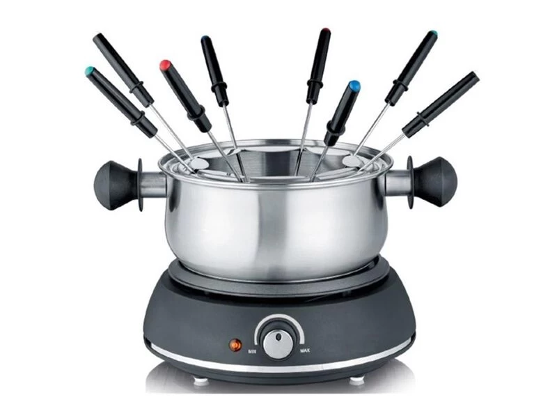 Salton - Electric Fondue Set, 2.8L Capacity, Stainless Steel