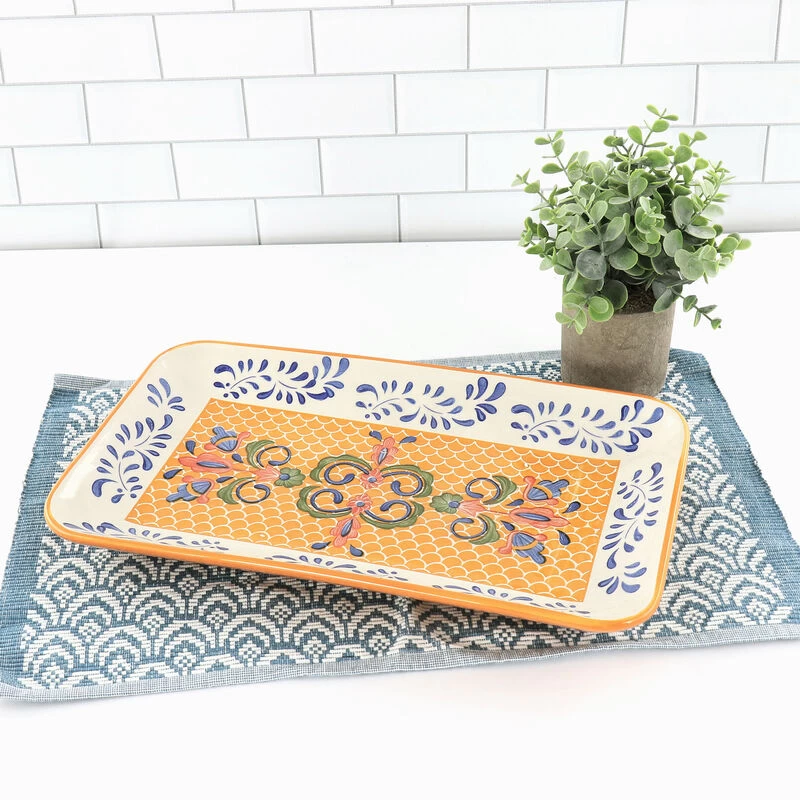 Laurie Gates Rectangular 14.8 Inch Stoneware Platter - Image 2