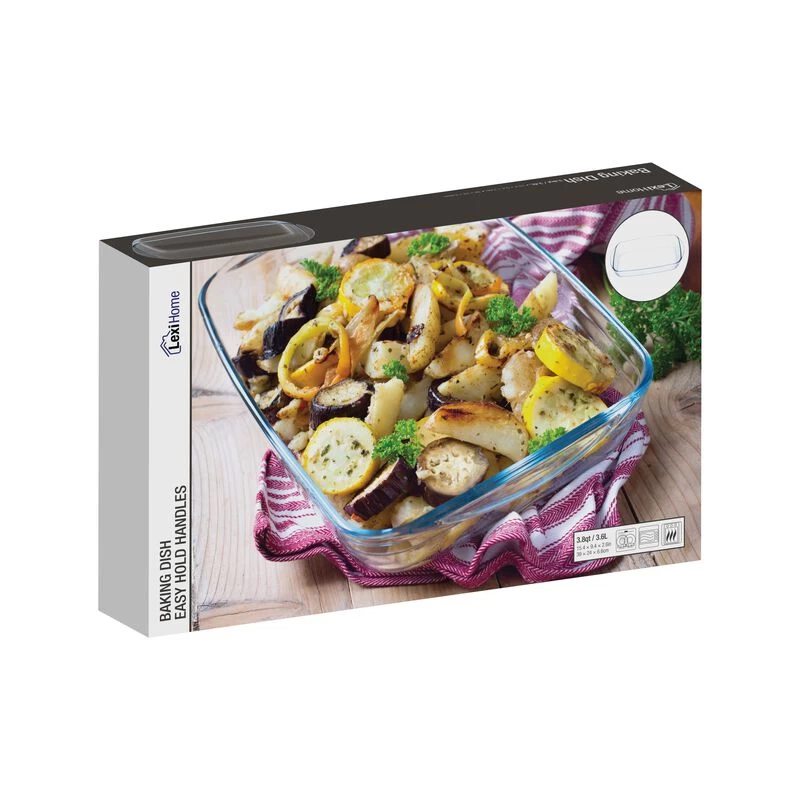 11 X 8 Glass Rectangular Baking Dish - Oven Safe Glass Bakeware - Image 4