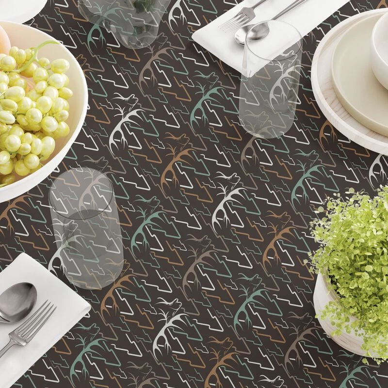 Fabric Textile Products, Inc. Round Tablecloth, 100% Polyester, Deer In Trees Brown - Image 3