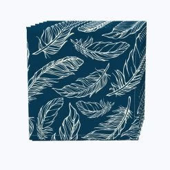 Fabric Textile Products, Inc. Napkin Set, 100% Polyester, Set Of 4, Calligraphy Feathers