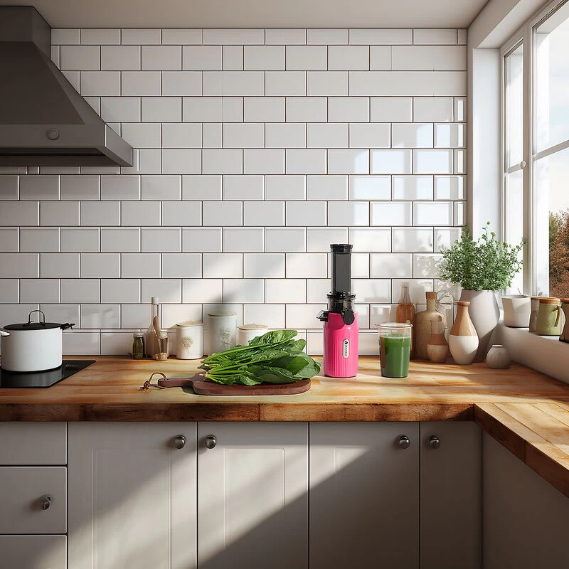 Ventray Essential Ginnie Juicer Compact Small Cold Press Masticating Slow Juicer Pink - Image 9