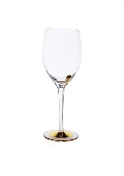Set Of 6 Water Glasses With Gold Reflection
