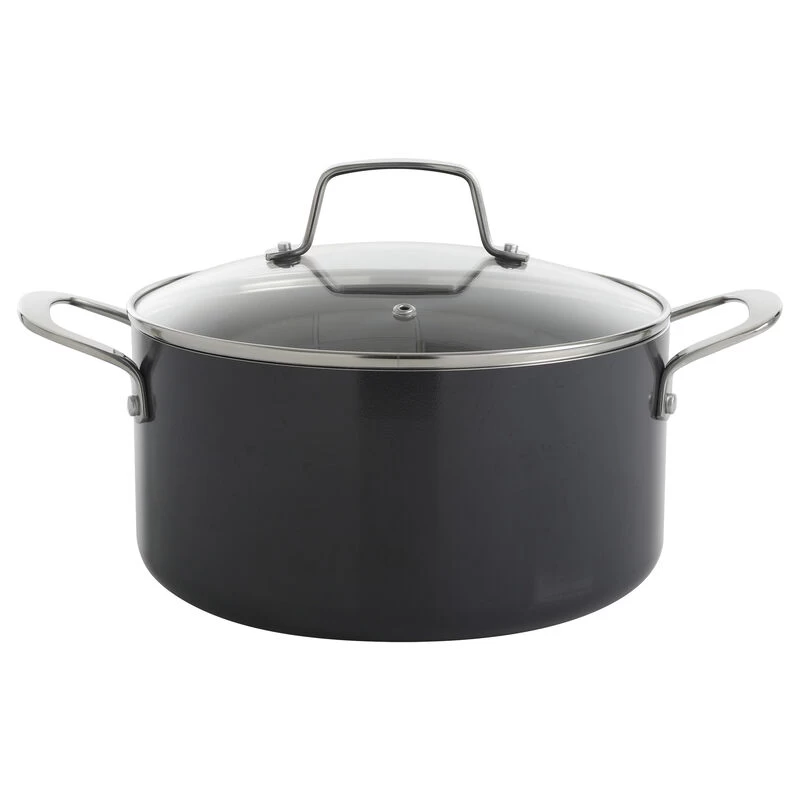 Martha Stewart Lockton 10 Piece Aluminum Nonstick Enamel Cookware Set In Gray With Lids - Image 5