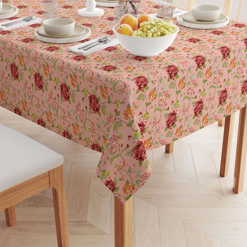 Fabric Textile Products, Inc. Rectangular Tablecloth, 100% Cotton, Hydrangea Blossom Pink - Image 2