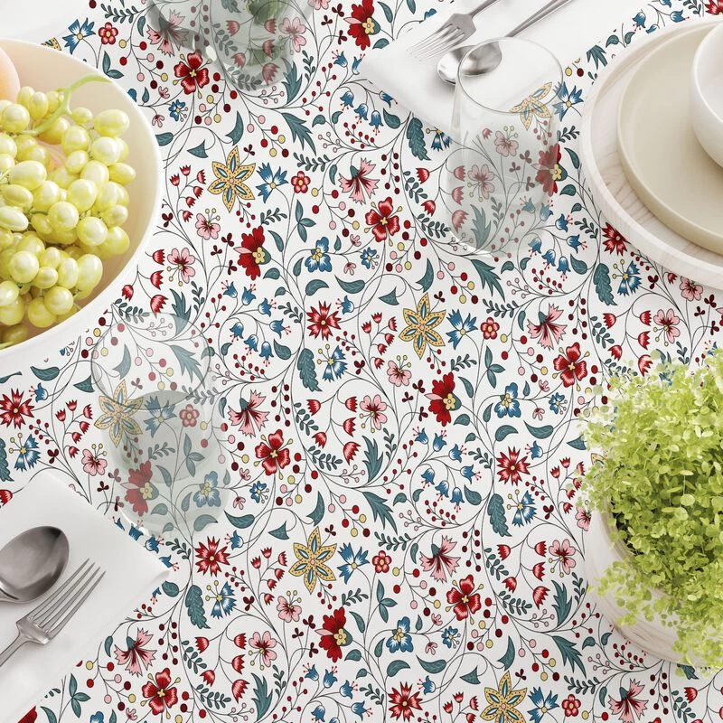 Fabric Textile Products, Inc. Round Tablecloth, 100% Polyester, Botanical Doodles Green - Image 3