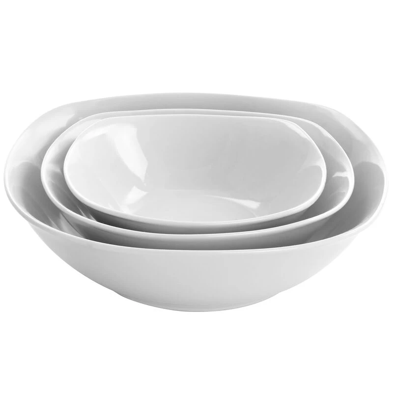 Gibson Home Classic Pearl Fine Ceramic 39 Piece Soft Square Dinnerware Combo Set In White - Image 4