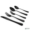 20-Piece Matte Black Flatware Set, Stainless Steel, Service For 4
