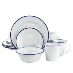 Martha Stewart Fine Ceramic 16 Piece Dinnerware Set In White