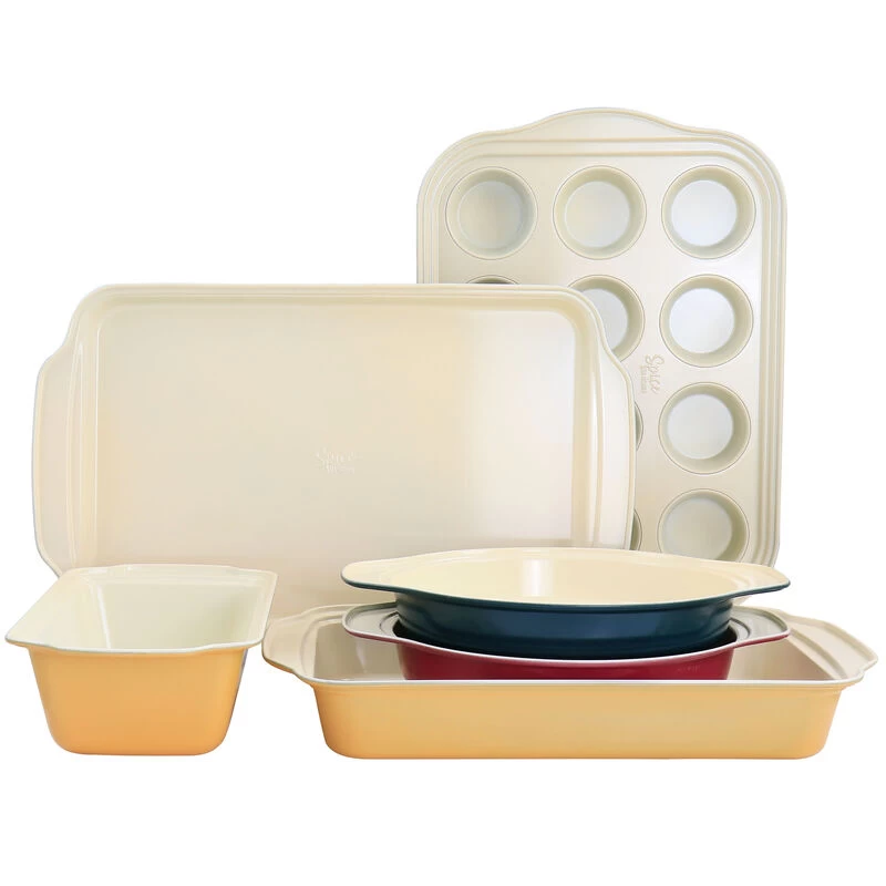 Spice By Tia Mowry Savory Saffron 6 Piece Ceramic Nonstick Bakeware Set In Multi
