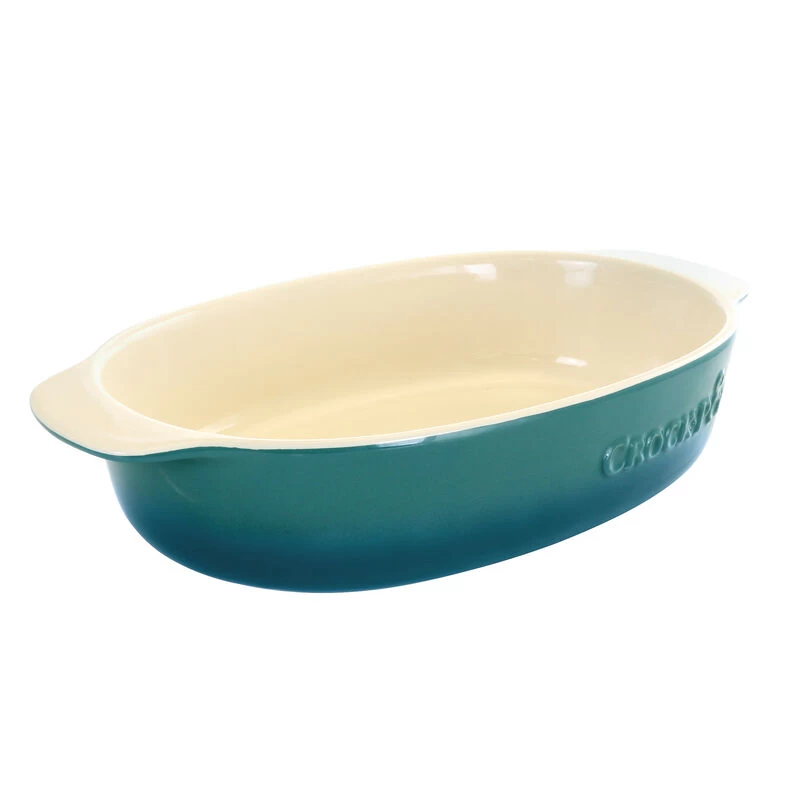 Crock-Pot Crock Pot Artisan 2.5 Quart Oval Stoneware Casserole With Lid In Gradient Teal