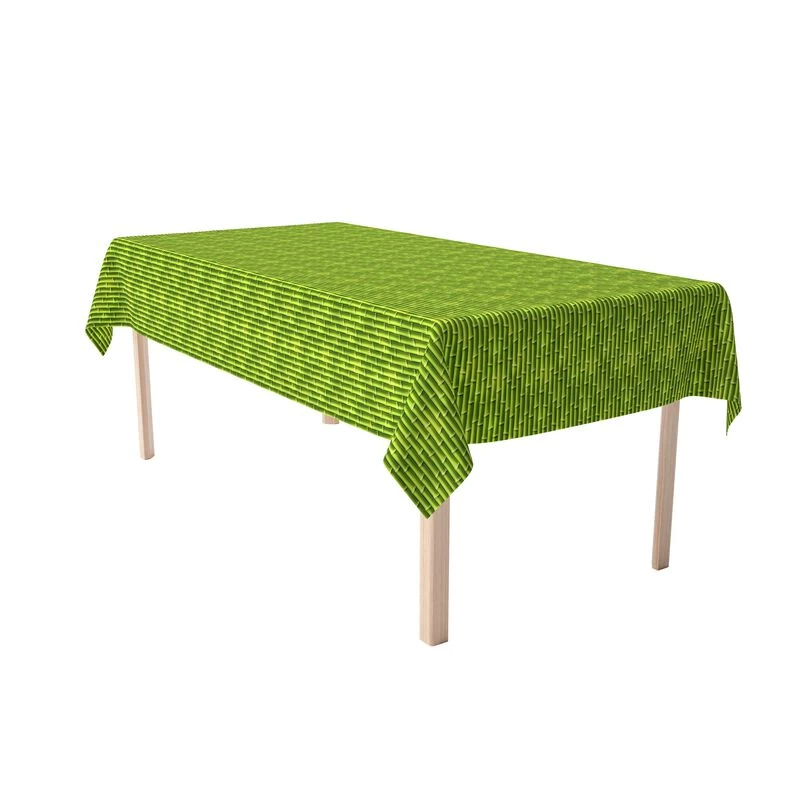 Fabric Textile Products, Inc. Rectangular Tablecloth, 100% Polyester, Green Bamboo Sticks Green
