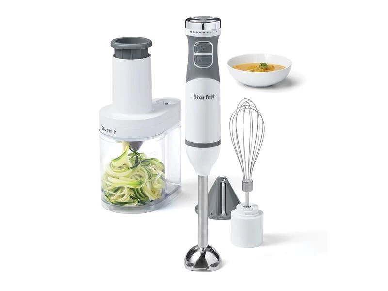 Starfrit - 4-in-1 Hand Blender Set, 10-Speed Variable Control, White