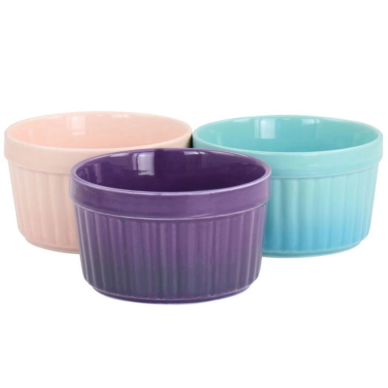 Crock-Pot Crockpot Thornburg 3 Piece 12oz Stoneware Ramekin Set In Assorted Colors