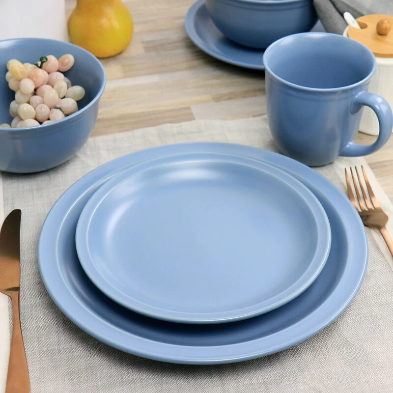 Gibson Home 16 Piece Siam Stoneware Dinnerware Set In Blue - Image 2