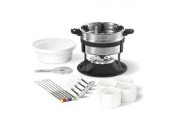 Starfrit - 3-in-1 Fondue Set With Magnetic Fork Guide, 1.6 Liter Capacity, 19 Pieces, Stainless Steel